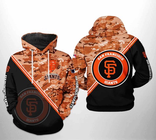 San Francisco Giants All Over Print Camo Team 3D Hoodie - 3D Hoodies for Men Graphic