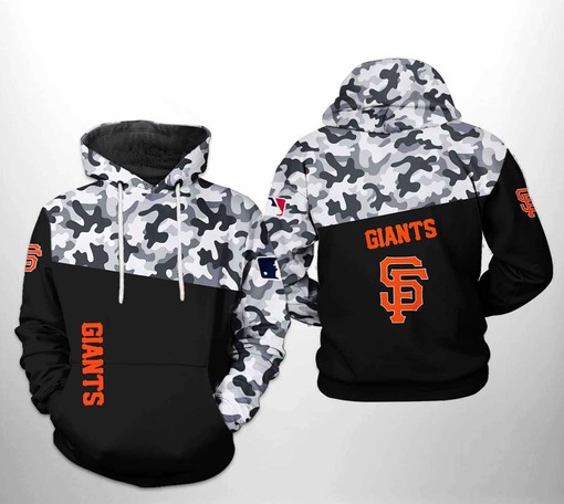 San Francisco Giants All Over Print Camo Veteran 3D Hoodie - Zip Hoodie Hoodie for Women