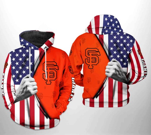 San Francisco Giants All Over Print US Flag 3D Hoodie - Custom 3D Hoodies