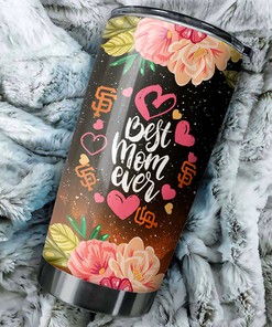 San Francisco Giants Best Mom Ever Flower Edition Personalized Tumbler - MLB Coffee Tumbler