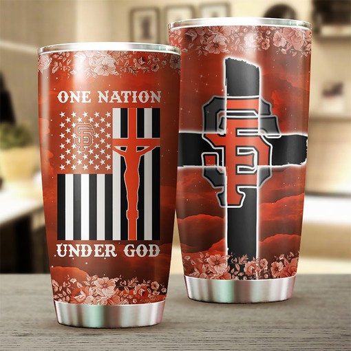 San Francisco Giants MLB Tumbler - "One Nation Under God" Design for Baseball Fans with Custom MLB Logo - Image 2