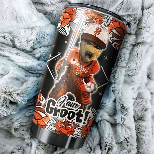 San Francisco Giants MLB Tumbler with I Am Groot Personalization - Perfect Gift for Giants and Marvel Fans
