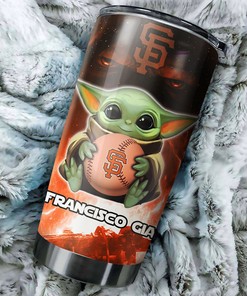 San Francisco Giants Star Wars and Baseball Baby Yoda MLB Tumbler with a Personalized and MLB Design