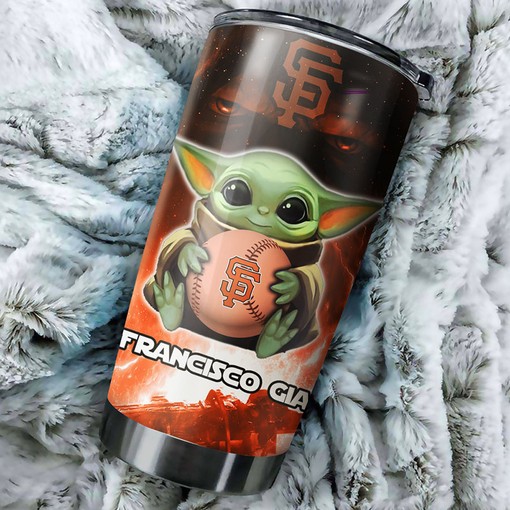 San Francisco Giants Star Wars and Baseball Baby Yoda MLB Tumbler with a Personalized and MLB Design