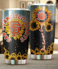 San Francisco Giants Sunflower Design Personalized Tumbler - Sports Tumbler 20oz