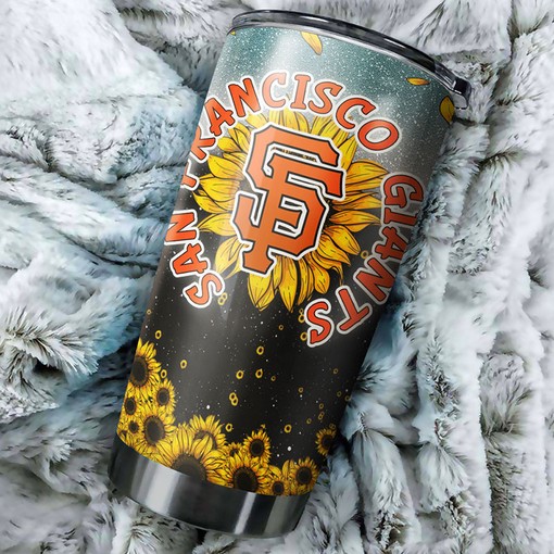 San Francisco Giants Sunflower Design Personalized Tumbler - Sports Tumbler 20oz - Image 2