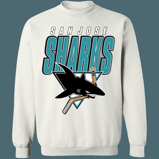 San Jose Sharks 90s Retro NHL Hoodie Sweatshirt TShirt - Ideal Gifts for Hockey Lovers - Image 2