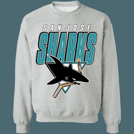 San Jose Sharks 90s Retro NHL Hoodie Sweatshirt TShirt - Ideal Gifts for Hockey Lovers - Image 3