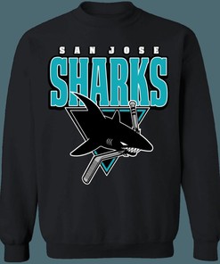 San Jose Sharks BLACKOUT Retro NHL Hoodie Sweatshirt TShirt - Perfect Gifts for Hockey Fans