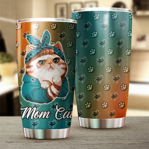 San Jose Sharks Fans Get Your Cat Mom NHL Tumbler Now! with NHL Tumbler 20 oz - Image 2