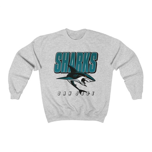 San Jose Sharks NHL Sweatshirt Hoodie TShirt for Hockey Lovers, Retro Style - Image 3