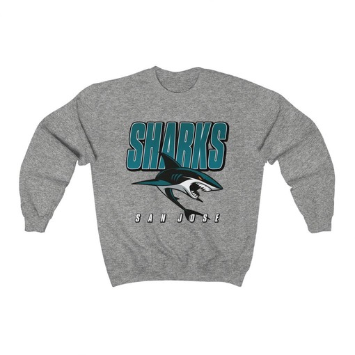 San Jose Sharks NHL Sweatshirt Hoodie TShirt for Hockey Lovers, Retro Style - Image 4