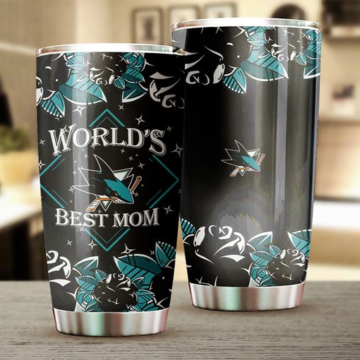 San Jose Sharks NHL Tumbler NHL Logo World's Best Mom Tumbler, Perfect for Dedicated Fans and Personalized Tumblers - Image 2