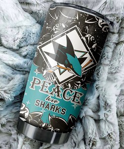 San Jose Sharks NHL Tumbler - Peace Love Tumbler with Sporting Design for Hockey Fans - G Fanatics