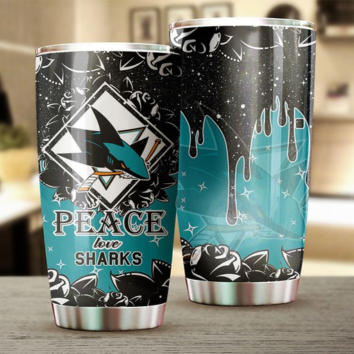 San Jose Sharks NHL Tumbler - Peace Love Tumbler with Sporting Design for Hockey Fans - G Fanatics - Image 2