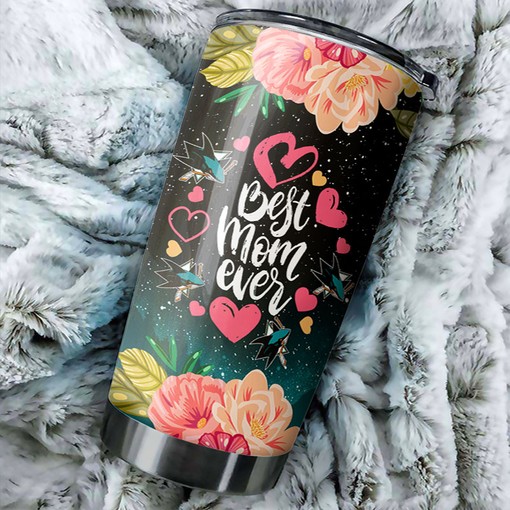 San Jose Sharks NHL Tumbler Personalized Best Mom Ever NHL Tumbler with Cool Flower Design, Ideal Tumbler Gift for Fans