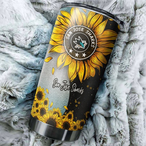 San Jose Sharks NHL Tumbler Sunflower Sunshine NHL Tumbler Design for Fans, Ideal for Any Occasion