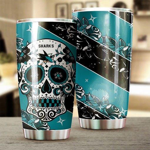San Jose Sharks NHL Tumbler with Skull Design - Perfect for Fans