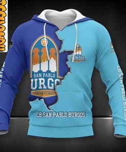 San Pablo Burgos Fan All Over Print 3D Hoodie with Team Logo for Basketball Lovers
