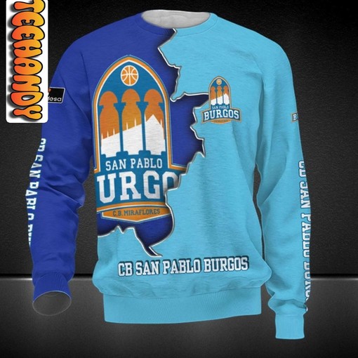 San Pablo Burgos Fan All Over Print 3D Hoodie with Team Logo for Basketball Lovers - Image 2