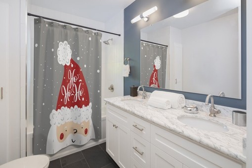 Santa Claus Merry Christmas Holiday Shower Curtain - Celebrate the Holidays in Style - Image 2