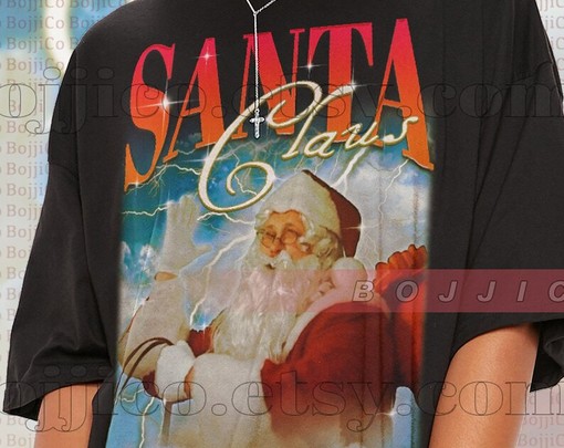 Santa Claus Merry Christmas Shirt, Holiday Spirit Tee, Vintage Movie Shirts for Men & Women, Santa Claus Homage T-Shirt - Image 2