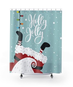 Santa Claus Merry Christmas Shower Curtain - Create a Lively, Festive Atmosphere
