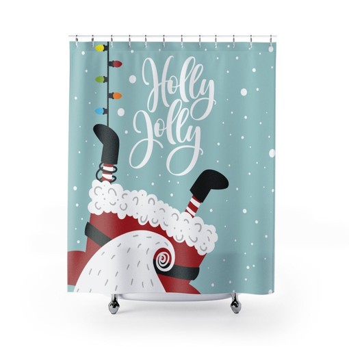 Santa Claus Merry Christmas Shower Curtain - Create a Lively, Festive Atmosphere