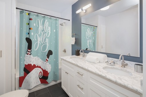 Santa Claus Merry Christmas Shower Curtain - Create a Lively, Festive Atmosphere - Image 2