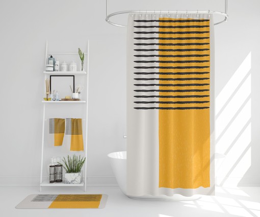 Scandinavian Bathroom Decor Set with Shower Curtain and Towels, Perfect for Boho Style
