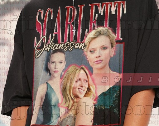 Scarlett Johansson Homage Tshirt, American Actress Vintage Shirt, Johansson Fan Tees, Retro 90s Sweater - Image 2