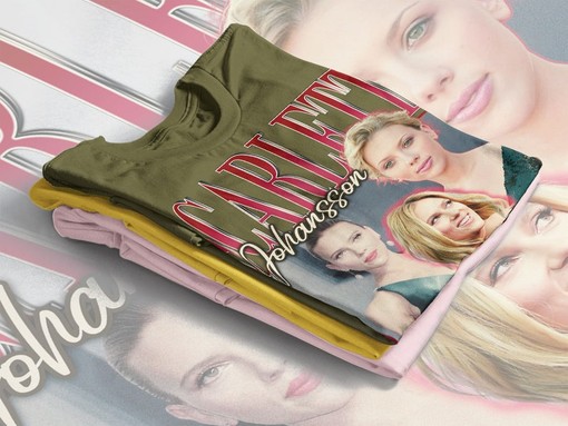 Scarlett Johansson Homage Tshirt, American Actress Vintage Shirt, Johansson Fan Tees, Retro 90s Sweater - Image 4