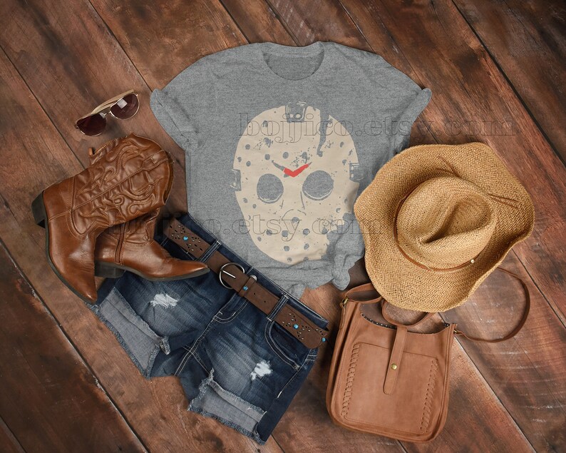 Scary Jason Voorhees T-Shirt - Vintage Horror Movie Shirt for Friday the 13th Fans with Michael Myers Homage - Image 3