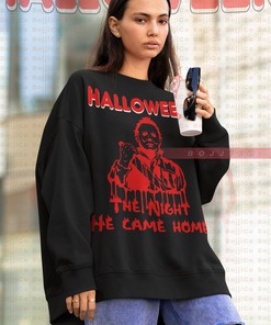 Scary Michael Myers Retro Sweatshirt - The Night He Came Home Horror Fans Sweater