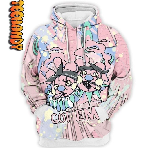 Scary Retro Easter Dripping Clown All Over Print 3D Hoodie with Spooky Design