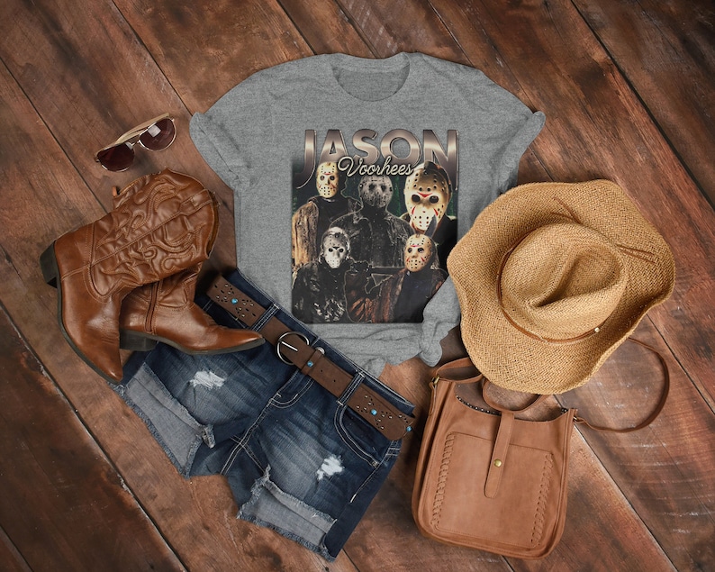 Scary Retro Voorhees Shirt - Vintage Horror Movie T-Shirt for Fans of Friday the 13th and Michael Myers Homages - Image 3