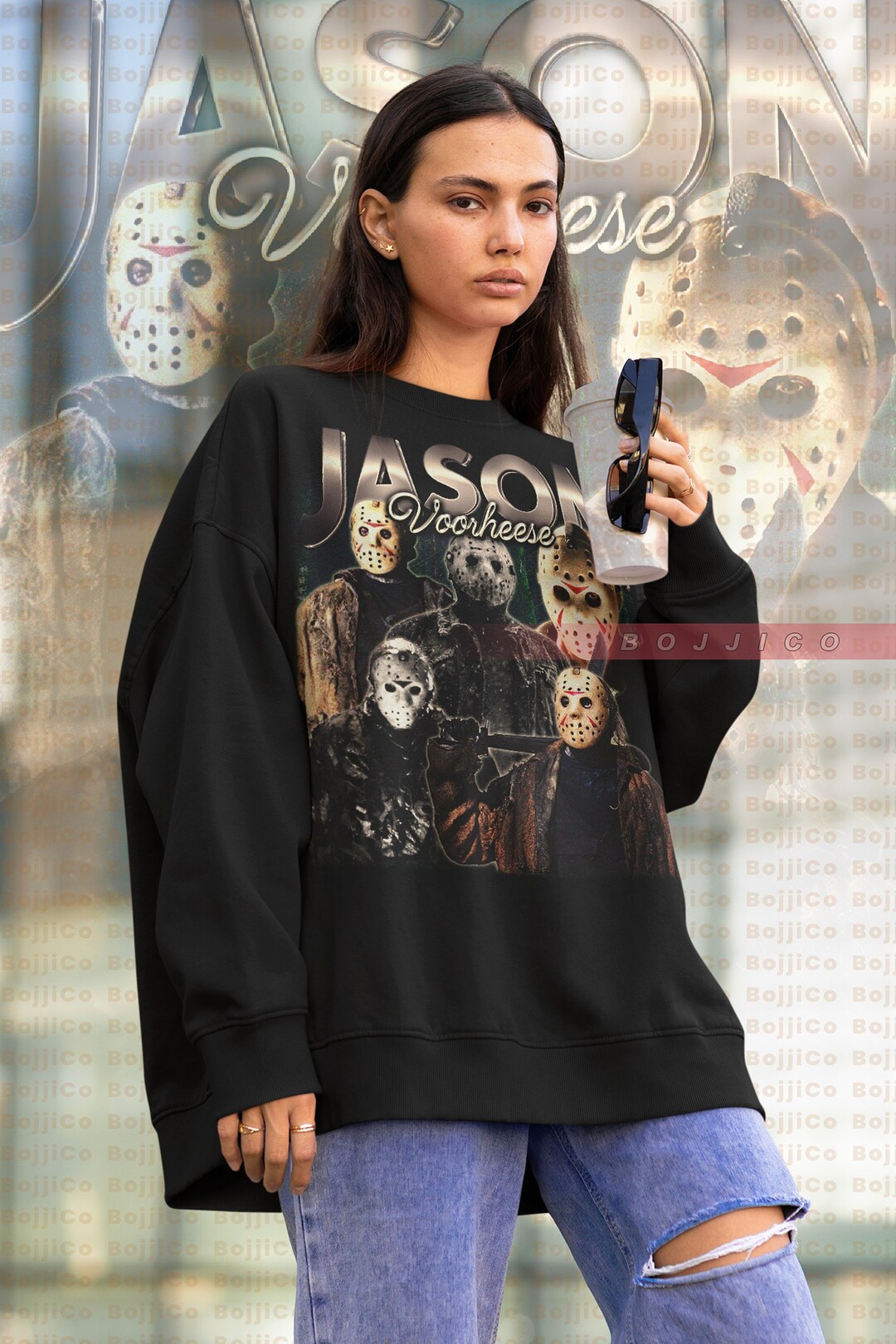 Scary Retro Voorhees Sweater - Vintage Movie Shirt for Fans of Friday the 13th Horror and Halloween