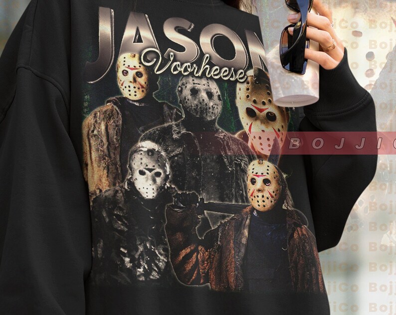 Scary Retro Voorhees Sweater - Vintage Movie Shirt for Fans of Friday the 13th Horror and Halloween - Image 4