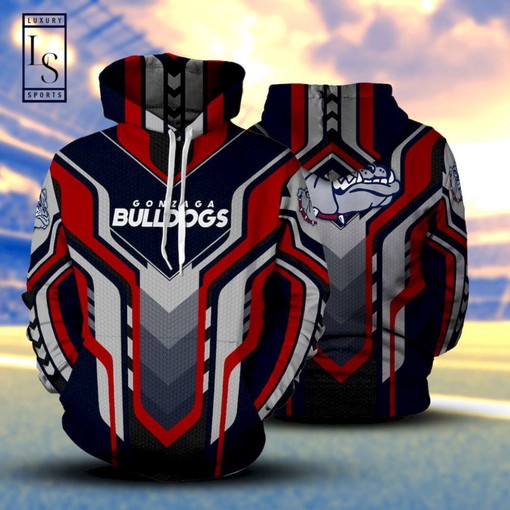 Score with Style with Gonzaga Bulldogs Men Basketball NCAA 3D Hoodie Featuring Custom All Over Print