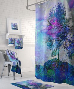 Seaside Sunset Shower Curtain for Coastal Bathroom Decor with Best Shower Curtains for At-Home Bathrooms