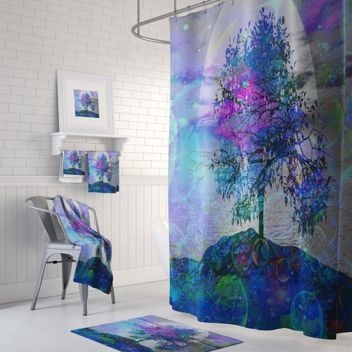 Seaside Sunset Shower Curtain for Coastal Bathroom Decor with Best Shower Curtains for At-Home Bathrooms