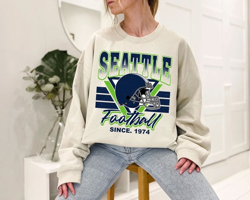 Seattle Football Team Sweatshirt, Vintage Style for NFL Fans