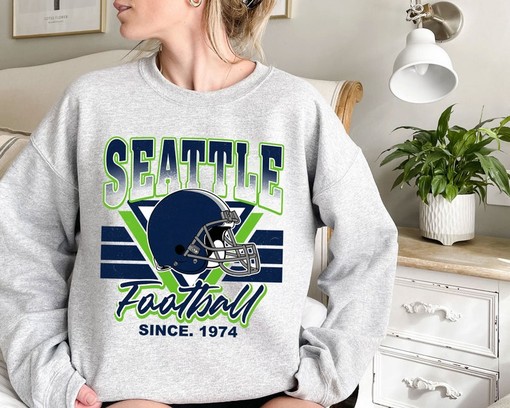 Seattle Football Team Sweatshirt, Vintage Style for NFL Fans - Image 2