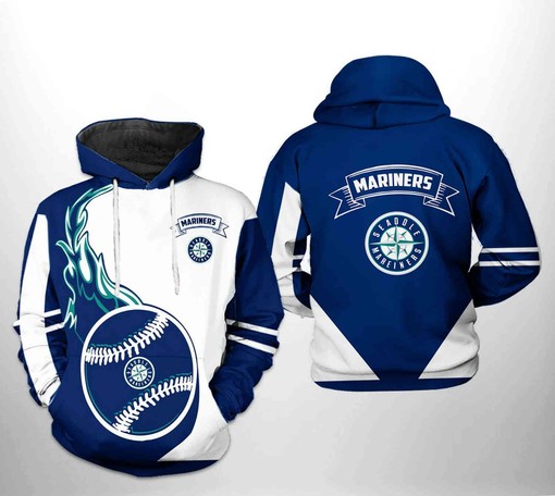 Seattle Mariners All Over Print Camo Veteran 3D Hoodie Zipper - Hoodie 3D Custom Name