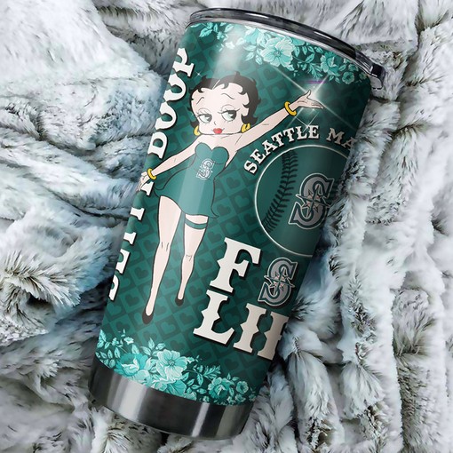 Seattle Mariners Fun Quirky Betty Boop MLB Tumbler with an MLB Logo
