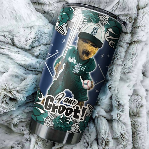 Seattle Mariners Guardians of the Galaxy I Am Groot MLB Tumbler with Logo for Fans