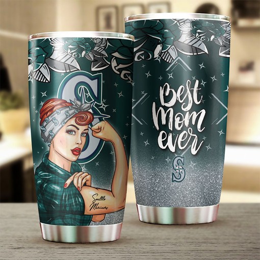 Seattle Mariners Strong Best Mom Ever Design MLB Tumbler - Personalized Design