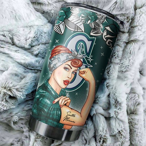 Seattle Mariners Strong Best Mom Ever Design MLB Tumbler - Personalized Design - Image 2