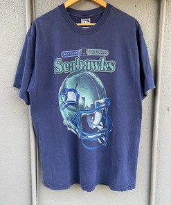 Seattle Seahawks NFL Head Gear Helmet Pro Player Sweatshirt T-shirt - Vintage Style Retro NFL Shirts