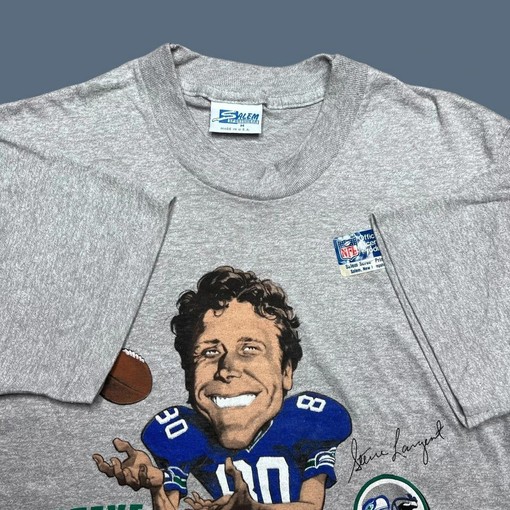 Seattle Seahawks Steve Largen 1980s NFL Vintage Style Hoodie Sweatshirt Shirt - Ideal Gift for Football Fans - Image 2